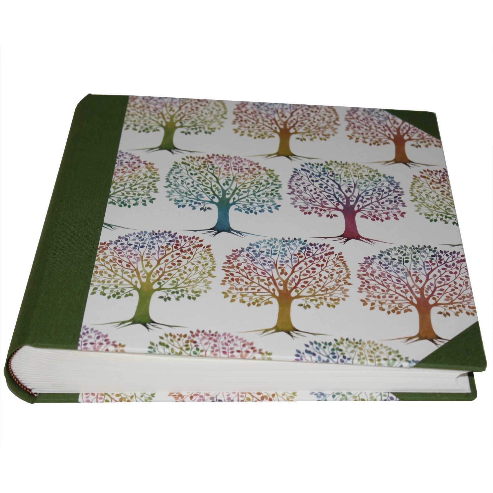 Fotoalbum Lebensbaum in grünem Buchbinderleinen