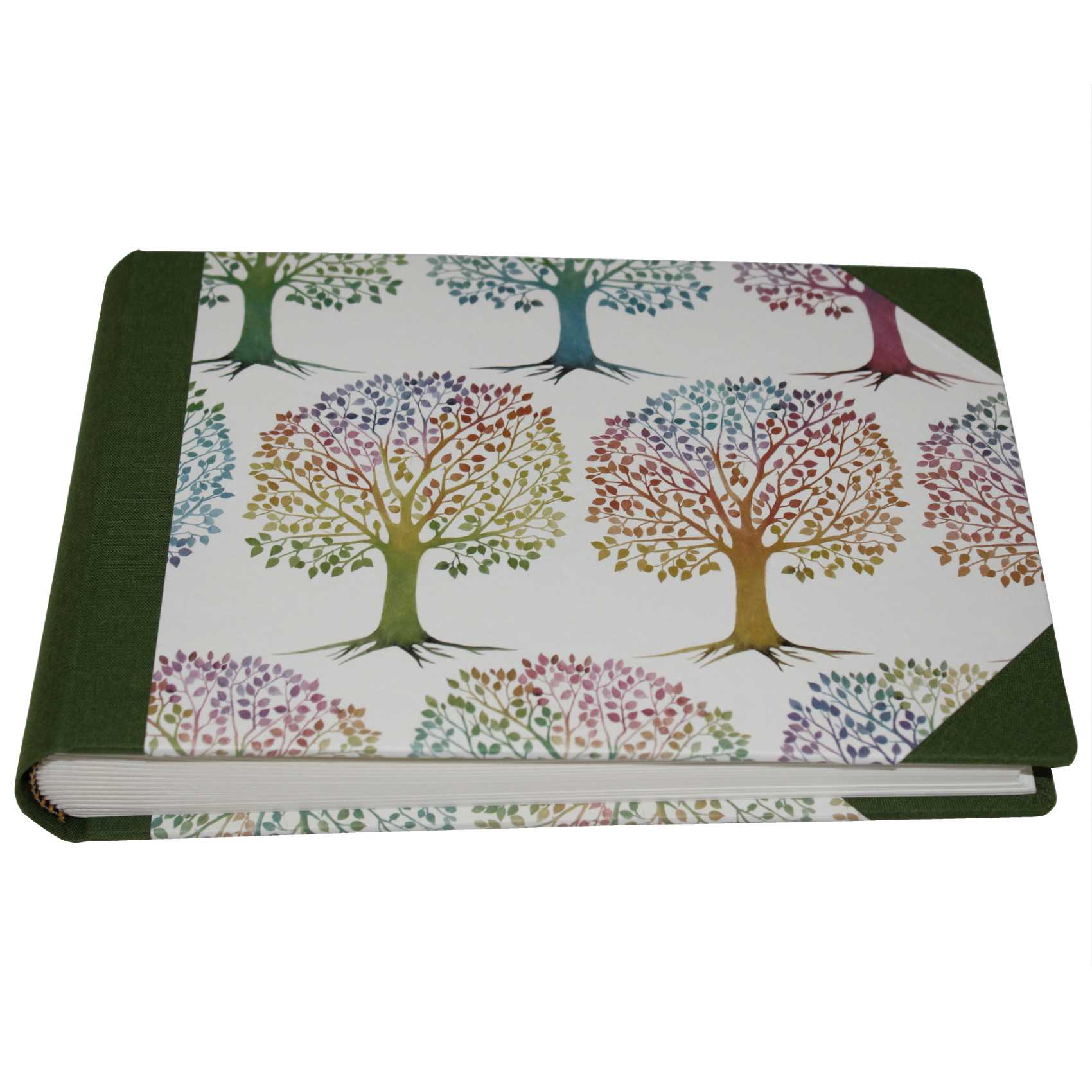 Mini-Fotoalbum Lebensbaum in grünem Buchbinderleinen