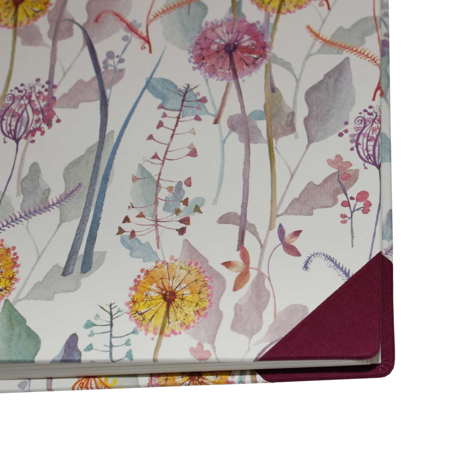 Fotoalbum Blumenzauber in weinrotem Buchbinderleinen