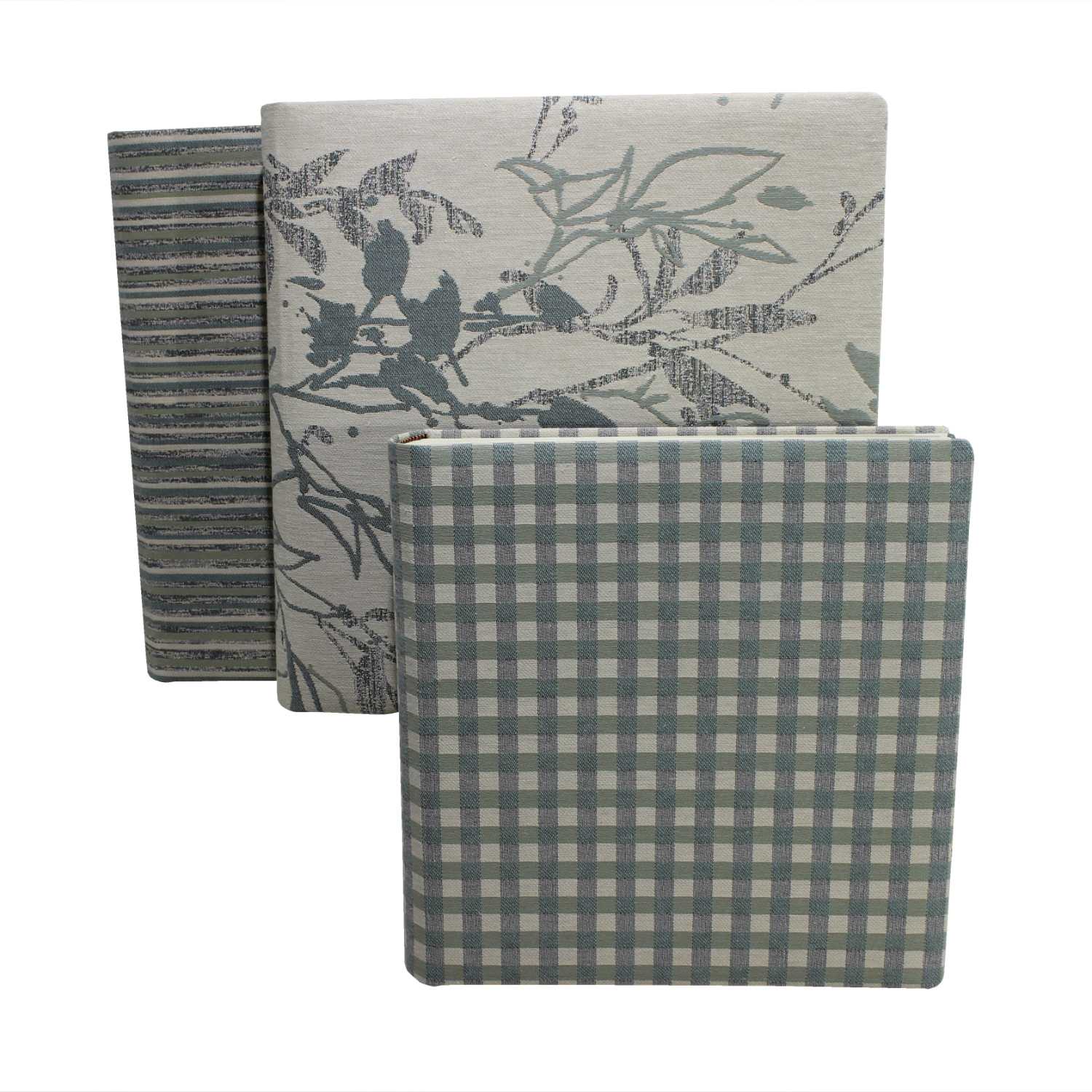 IMG_4520 Fotoalben-Set Lotte im Leinen-Einband mit Webmuster