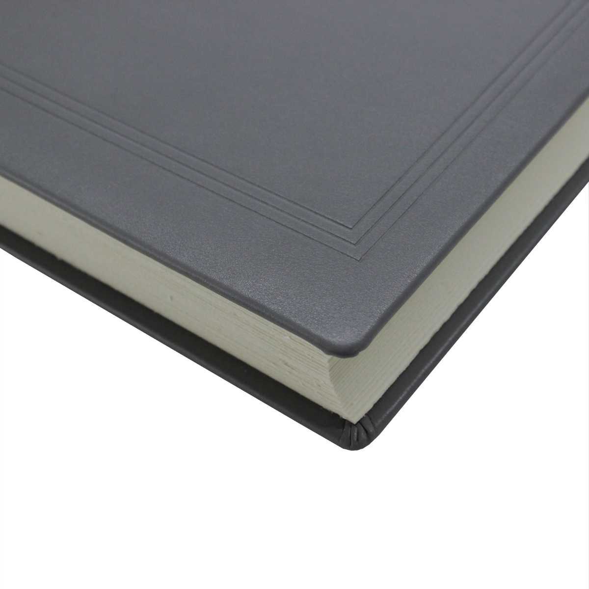 Modernes Gästebuch aus glattem Leder in Grau