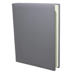 Modernes Gästebuch aus glattem Leder in Grau