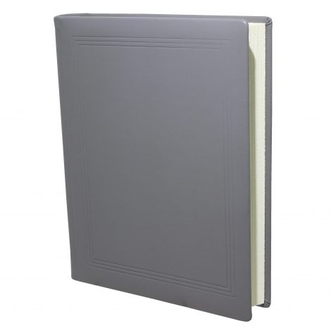 Modernes Gästebuch aus glattem Leder in Grau