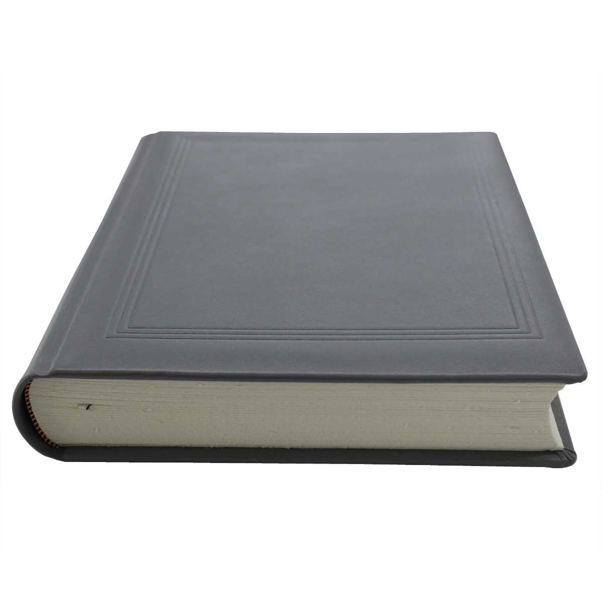 Modernes Gästebuch aus glattem Leder in Grau