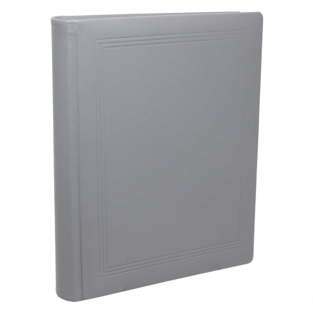 Modernes Gästebuch aus glattem Leder in Grau
